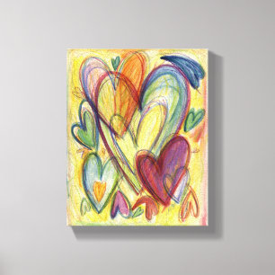 Coeurs de guérison amoureux Art Peinture Toile En