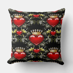 Coeurs de joyaux de la Couronne Motif Oreiller