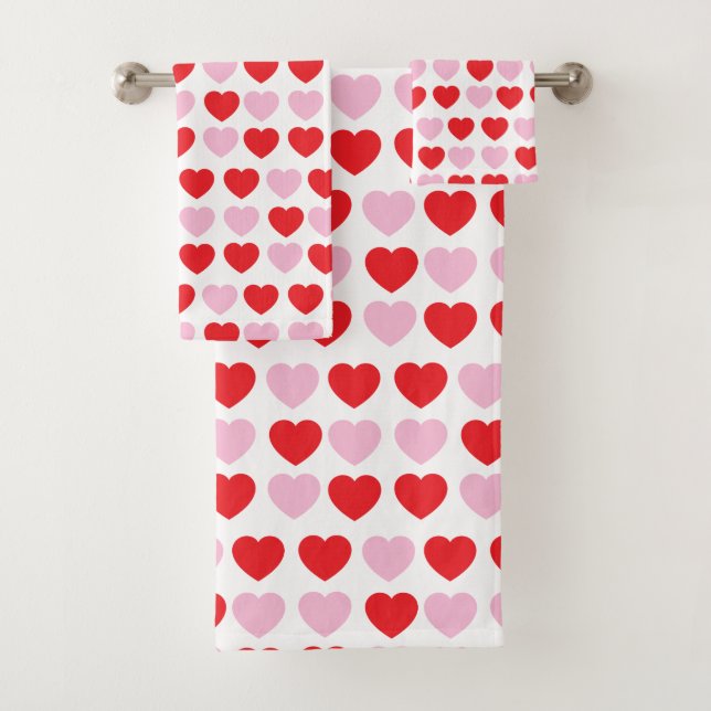 Coeurs de la fête des Valentines rouges et roses (En situation)