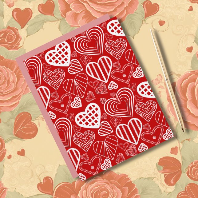 Cœurs de la Saint-Valentin Amour Rouge Blanc (Créateur téléchargé)