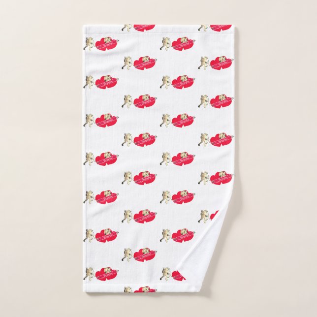 Cœurs de la Saint-Valentin Cupidon (Serviette à main)