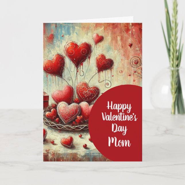 Cœurs de la Saint-Valentin pour maman  Carte de vœ (Devant)