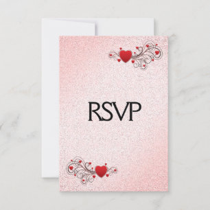 Cœurs de la Saint-Valentin RSVP avec choix de menu