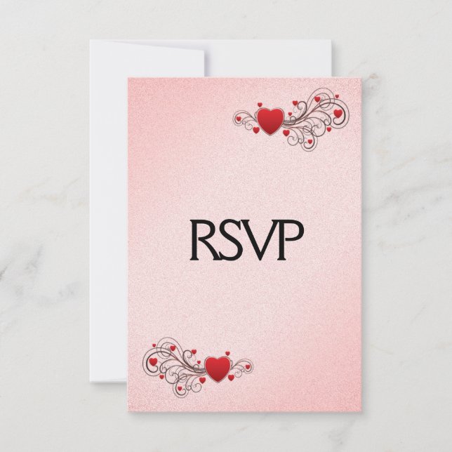 Cœurs de la Saint-Valentin RSVP avec choix de menu (Devant)
