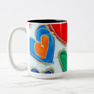 Coeurs de Lovitude dans Mug Café Bleu