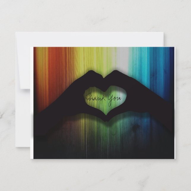 Coeurs de main de Merci avec du bois d'arc-en-ciel (Devant)