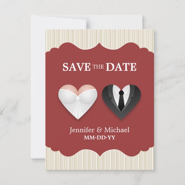 Cœurs de mariage - Invitation drôle pour sauver la (Devant)