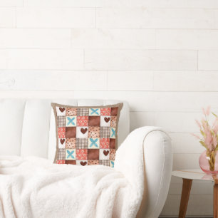 Coeurs de patchwork oreiller Cosy Boho Quilt