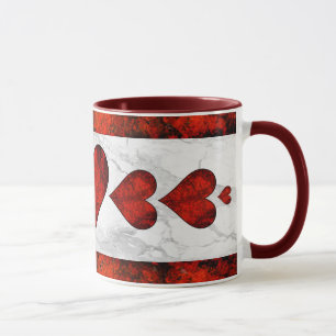 Coeurs de pierre rouge Mug