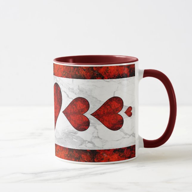 Coeurs de pierre rouge Mug (Droite)