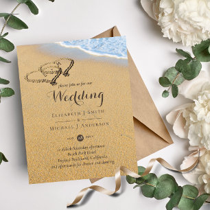 Coeurs de plage tropicale dans Sand Initiales Mari