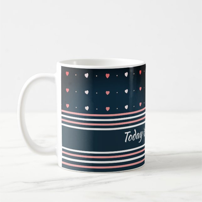 Coeurs de pois de Polka motif Coffee Mug (Gauche)