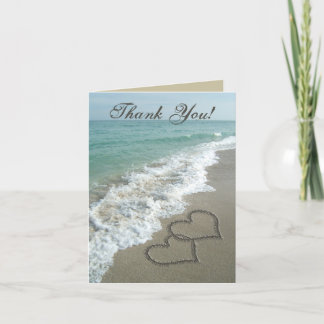 Coeurs de sable sur la plage Merci Note