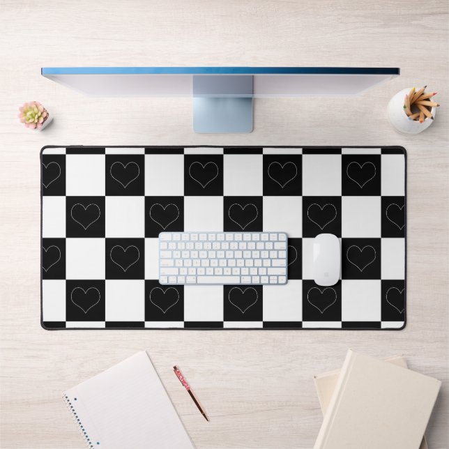 Coeurs de tableau de bord en noir et blanc (Bureau 1)
