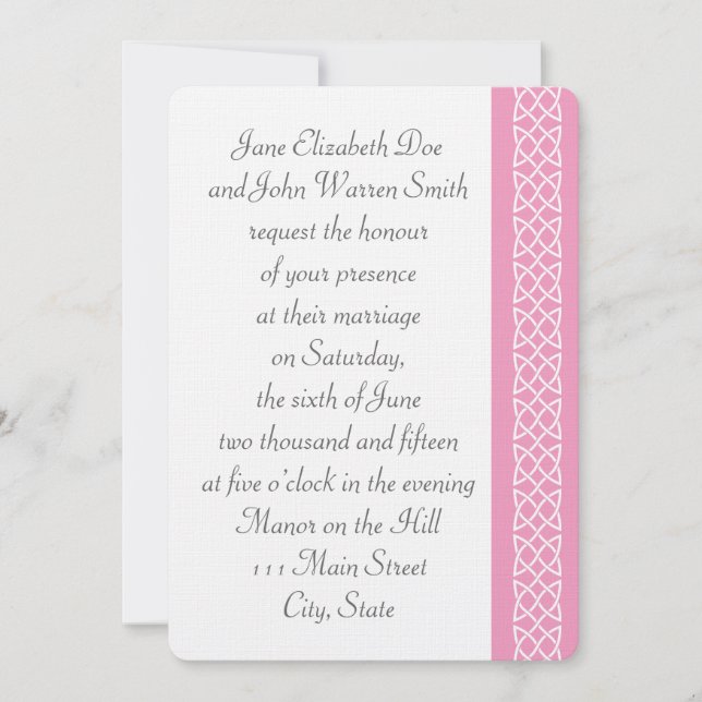 Coeurs de tisse celtique dans Invitation Pétale Ro (Devant)