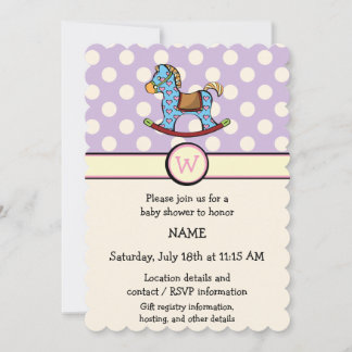 Coeurs délicieux Rocking Horse Douche Invitation
