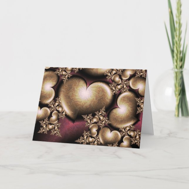 Coeurs d'or - Carte de Saint Valentin, vierge à l' (Devant)