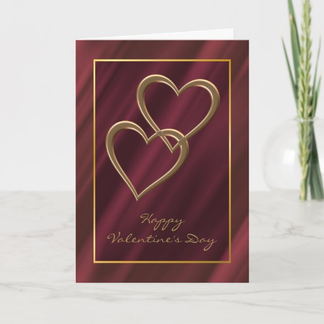 Coeurs d'or carte Valentine (Devant)
