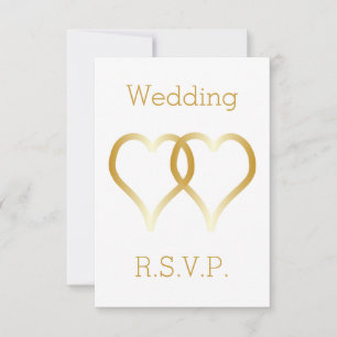 Coeurs d'or de la carte RSVP de mariage
