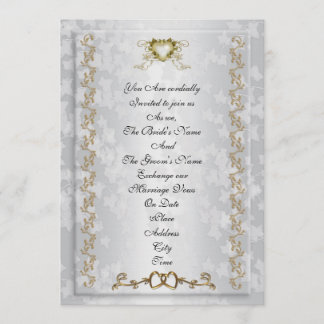 Coeurs d'or faire-part de mariage