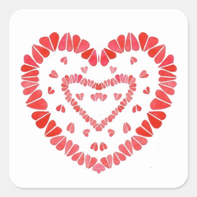 COEURS DOUCES Stickers petit Carré (Devant)