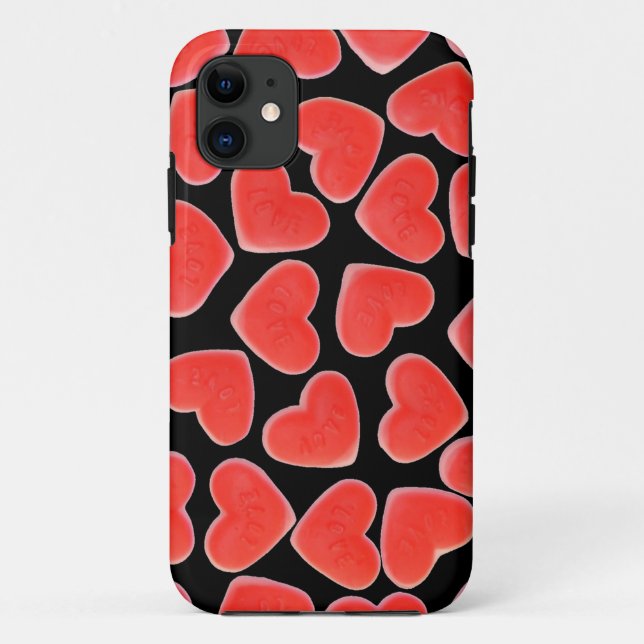 Coeurs doux coque iphone noir (Dos)