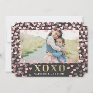 Coeurs doux en gris   Carte photo de la Saint Vale