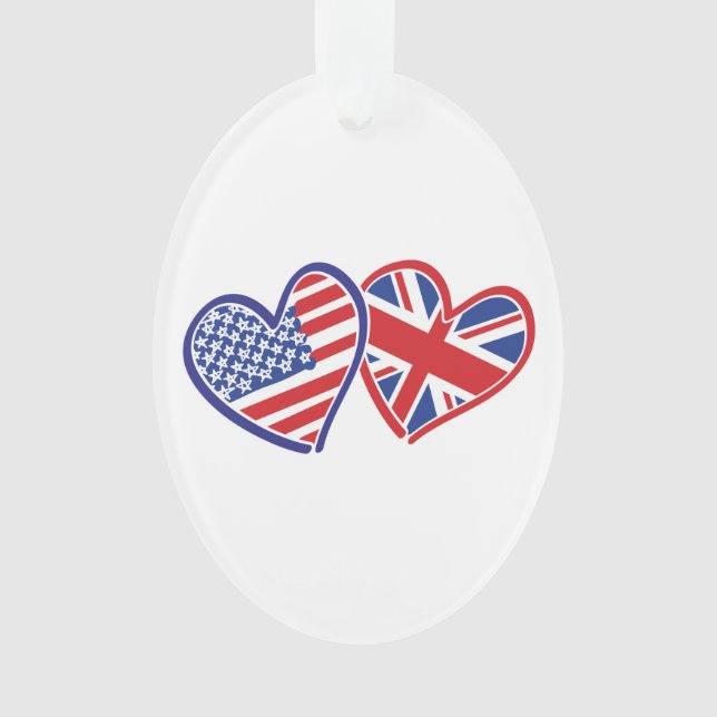 Coeurs du drapeau américain et britannique (devant)