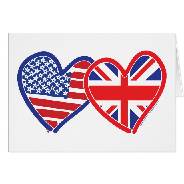 Coeurs du drapeau américain/Union Jack (Devant horizontal)