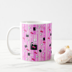 Coeurs en bâton rose Frappe Mug