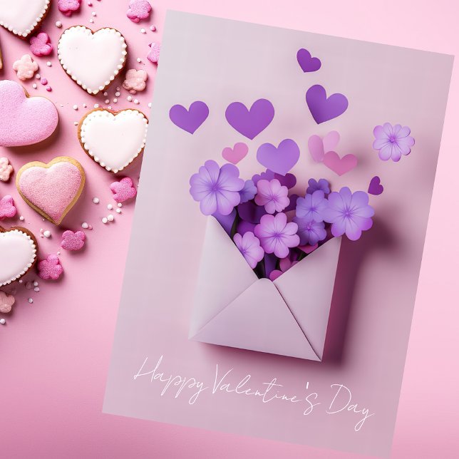 Cœurs en papier et carte de la Saint-Valentin fleu (Créateur téléchargé)