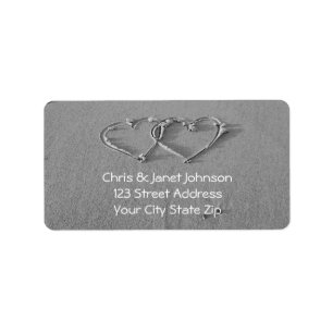 Coeurs enchevêtrés en étiquettes de adresse de pla