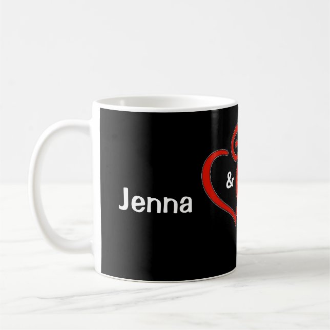Coeurs enmêlés Couples personnalisés Mug (Gauche)