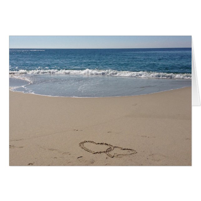 Coeurs ensemble dans le sable (Devant horizontal)