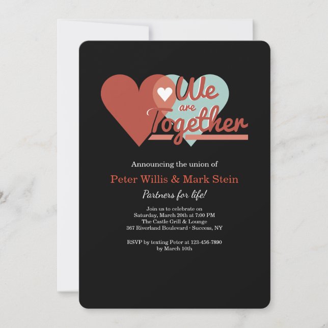 Coeurs ensemble Invitation (Devant)