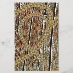 Coeurs entrelacés corde romantique en bois