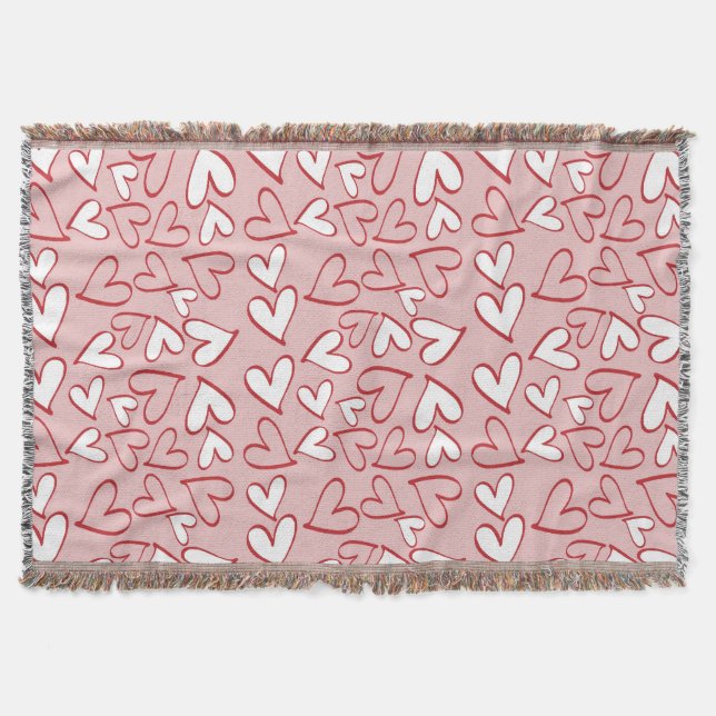Coeurs épars Motif Lancer couverture (Devant)