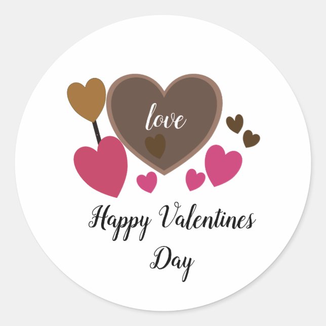 Coeurs et amour de la Saint-Valentin Autocollant R (Devant)