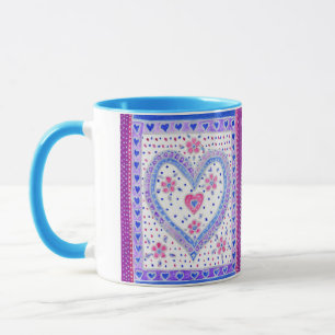 Coeurs et café Rose Mug