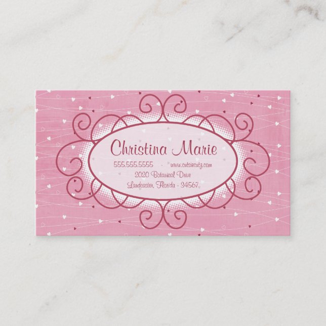 Coeurs et Cartes de visite d'amour (Devant)
