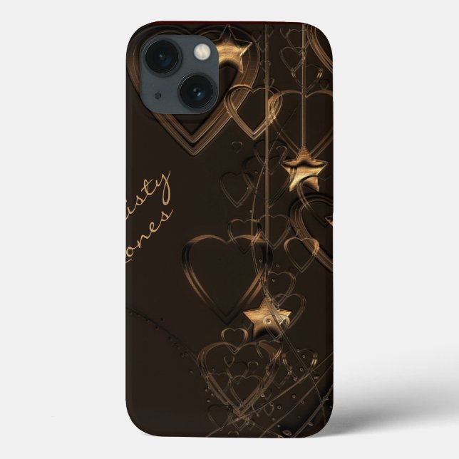 Coeurs et étoiles - Chocolat et coque ipad d'or (Verso)