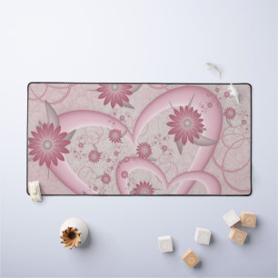 Cœurs et fleurs abstraits roses Amour Art fractal