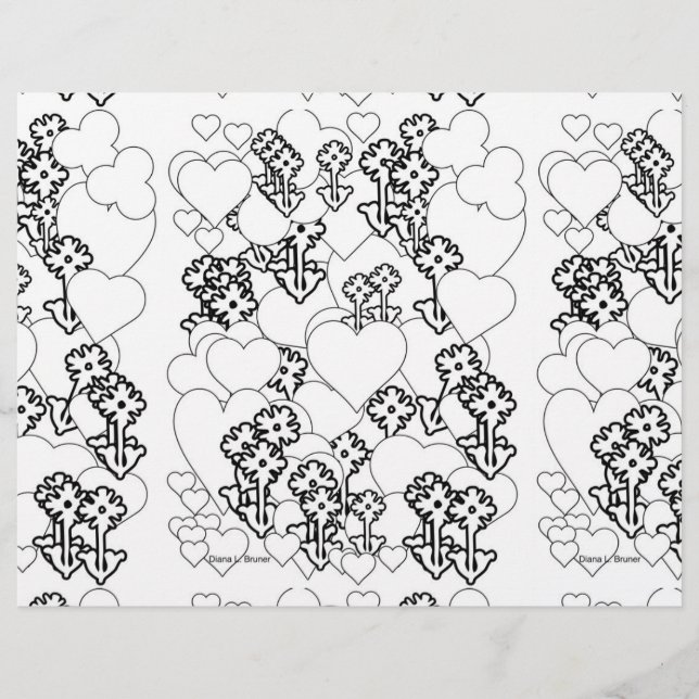 Coeurs Et Fleurs Enfants Set de table (Devant)