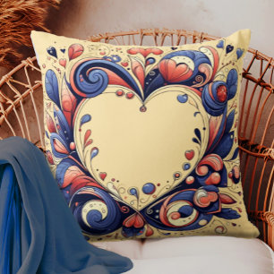 Coeurs et fleurs Jeter Oreiller