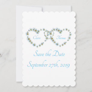 Coeurs et Fleurs Mariage Enregistrer la date Carte