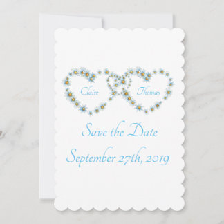 Coeurs et Fleurs Mariage Enregistrer la date Carte