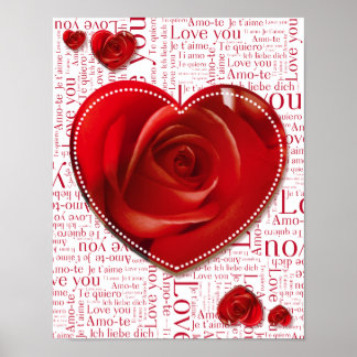 Coeurs et lettres - affiche