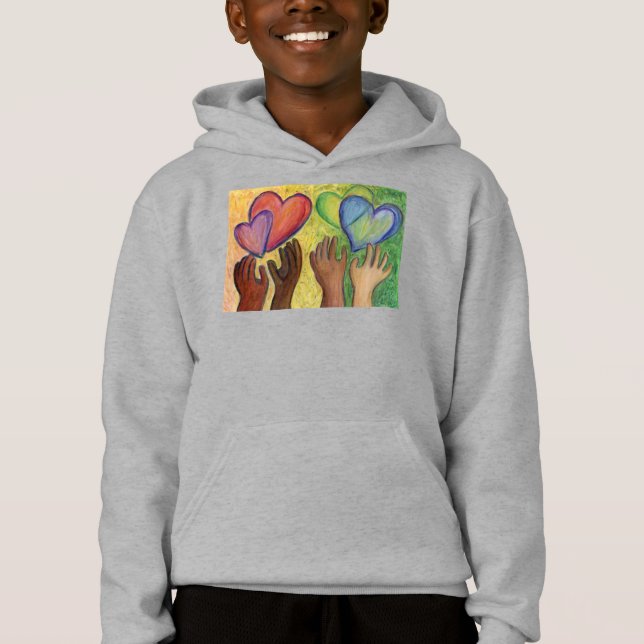 Coeurs et mains Aimer Diversité Art Sweat - shirt  (Devant)