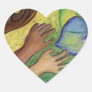 Coeurs et mains Diversité Stickers Art Décal