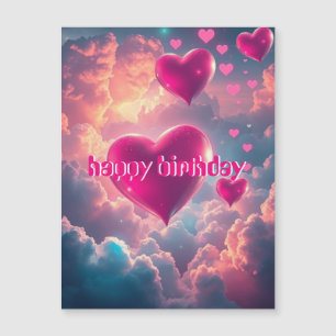 Coeurs et nuages d'anniversaire joyeux